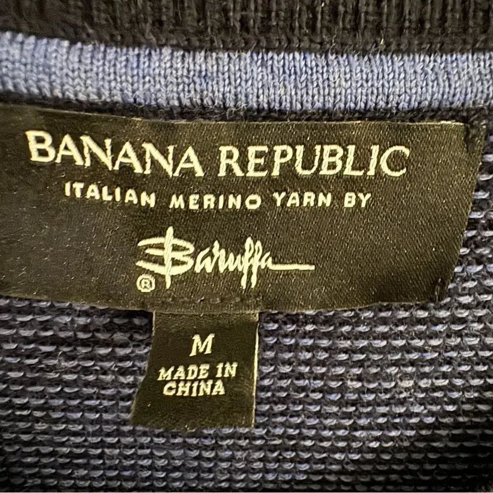 Banana Republic Men's MEDIUM Italian Merino Yarn Sweater Crewneck By Baruffa